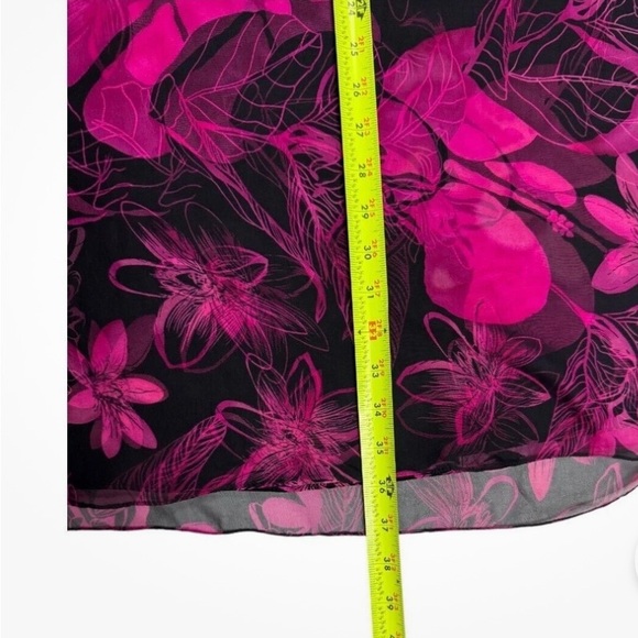 Dana Buchman - Black & Pink Silk Maxi skirt NWT size 16 - Picture 7 of 8